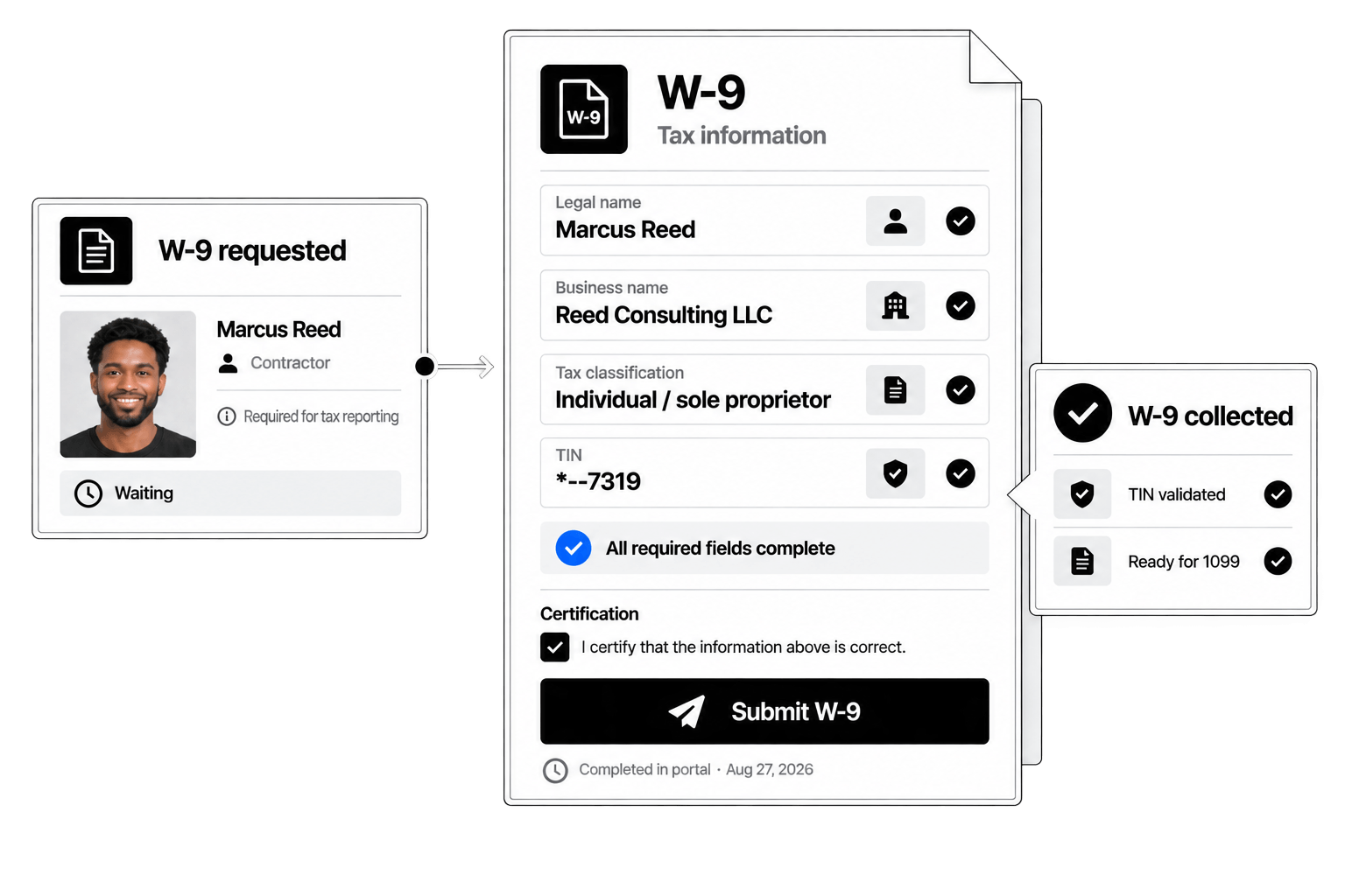 Workhint prepare contractor records interface